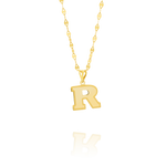 Load image into Gallery viewer, 18K Real Gold Letter R Necklace