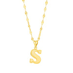 Load image into Gallery viewer, 18K Real Gold Letter S Necklace