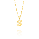 Load image into Gallery viewer, 18K Real Gold Letter S Necklace