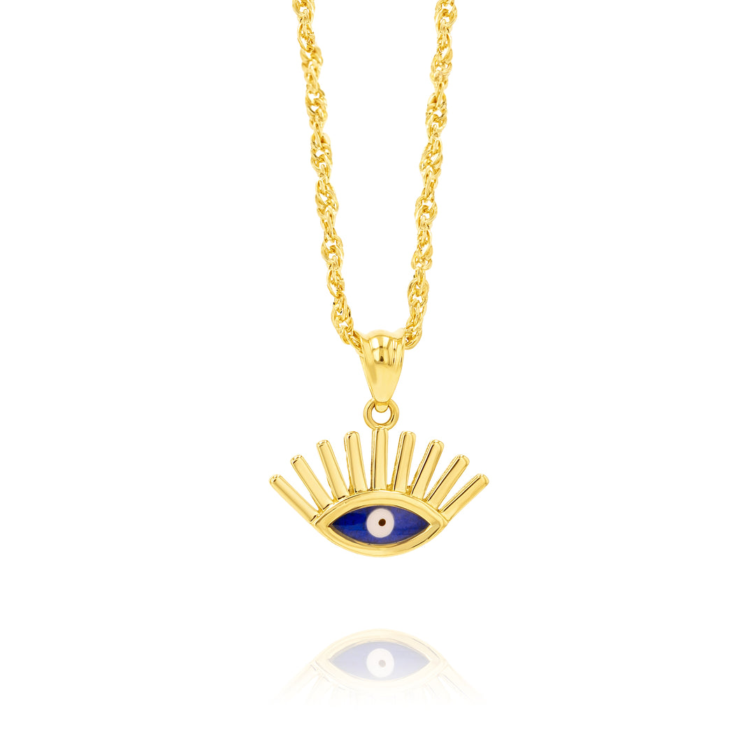 18K Real Gold Eye Necklace