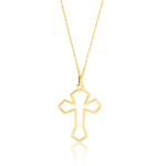 Load image into Gallery viewer, 18K Real Gold Hollow Cross Necklace