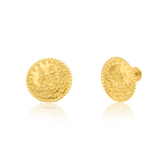 Load image into Gallery viewer, 18K Real Gold Round Screw Earring Set