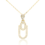 Load image into Gallery viewer, 18K Real Gold U-Heart Stone Necklace