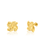 Load image into Gallery viewer, 18K Real Gold Flower Screw Earring Set