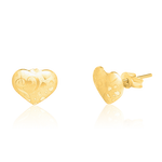 Load image into Gallery viewer, 18K Real Gold Heart Stud Earrings