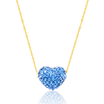 Load image into Gallery viewer, 18K Real Gold Swarski Light Blue Heart Necklace