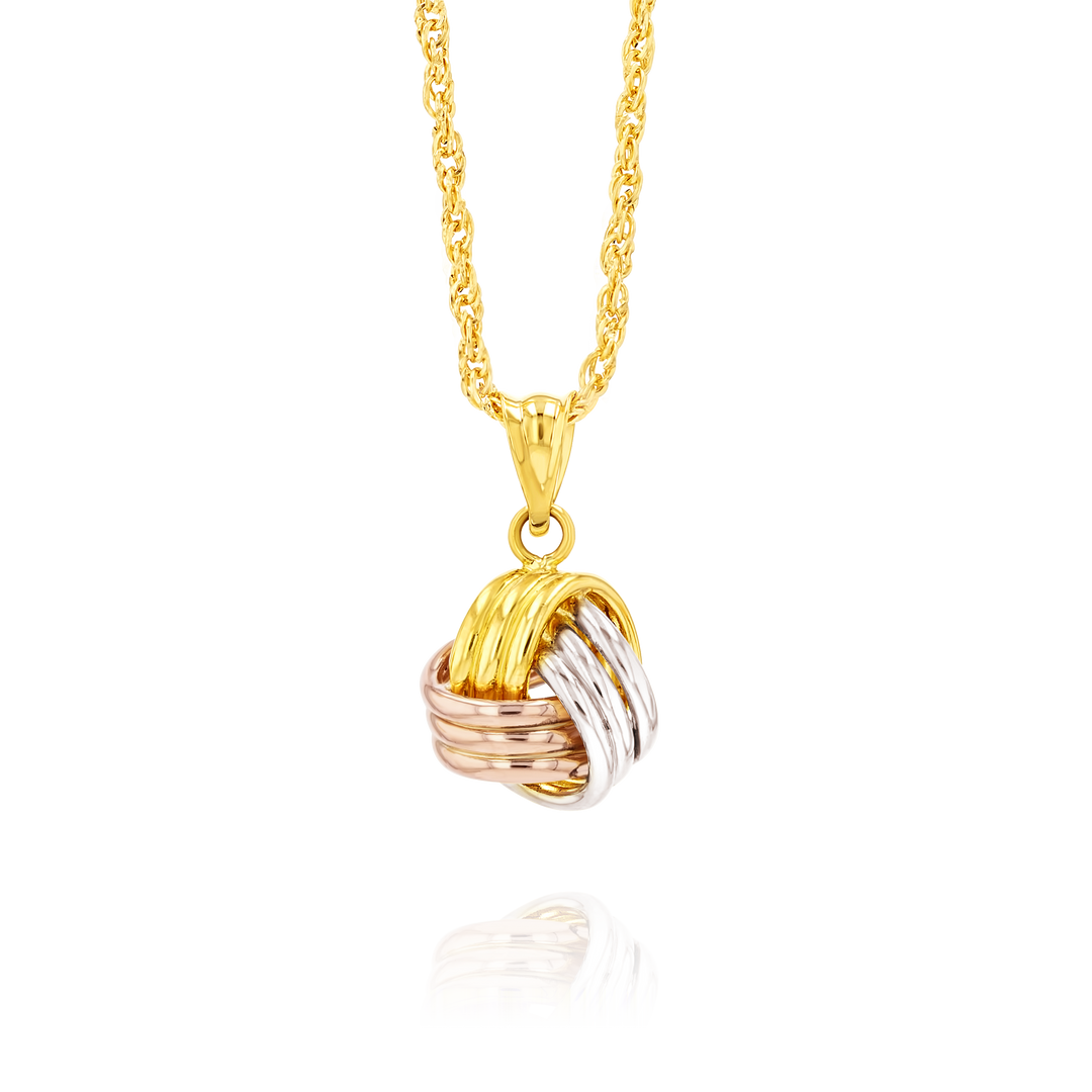 18K Real Gold Knot Necklace