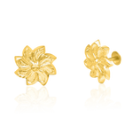 Load image into Gallery viewer, 18K Real Gold Flower Screw Earrings