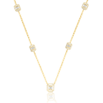 Load image into Gallery viewer, 18K Real Gold Square Stone Necklace