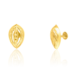 Load image into Gallery viewer, 18K Real Gold Oval Screw Earrings