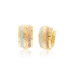 Load image into Gallery viewer, 18K Real Gold Curved Clip Earring Set