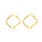 Load image into Gallery viewer, 18K Real Gold Twisted Square Earring Set