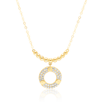 Load image into Gallery viewer, 18K Real Gold Seed Round Stone Necklace