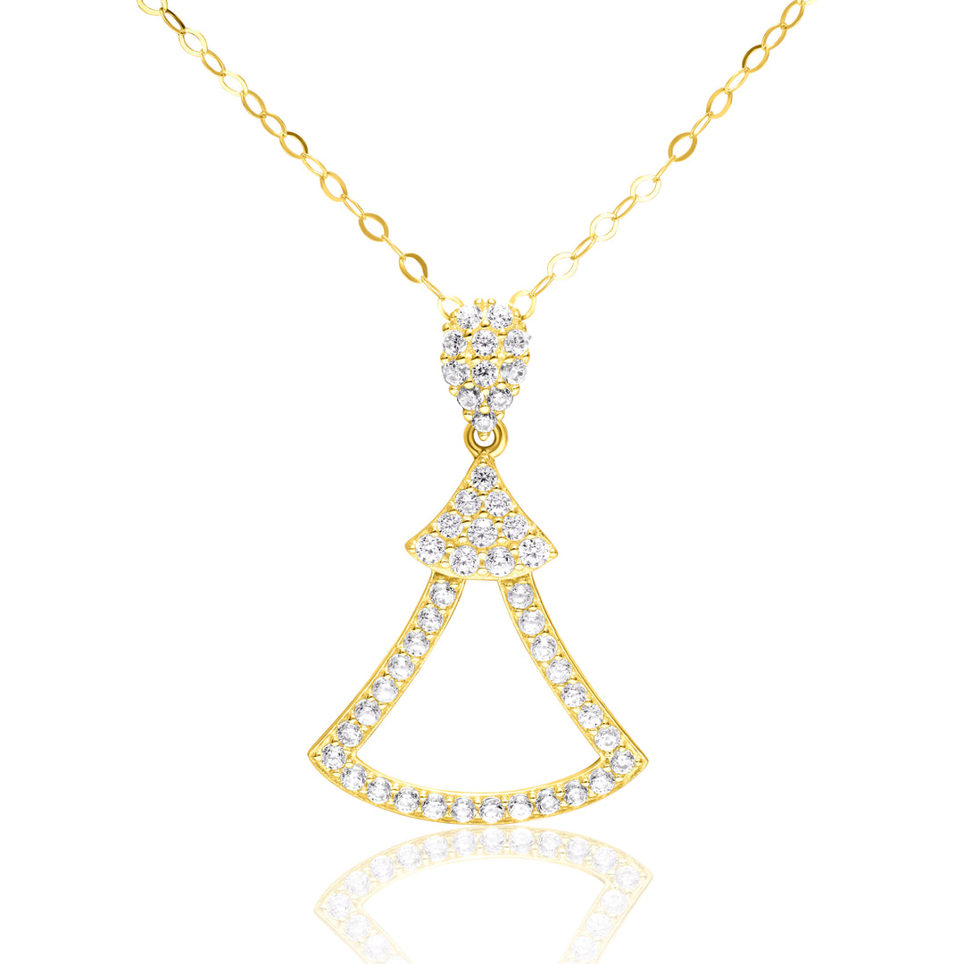 18K Real Gold Stone Necklace