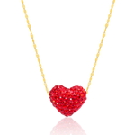 Load image into Gallery viewer, 18K Real Gold Swarski Red Heart Necklace