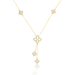 Load image into Gallery viewer, 18K Real Gold Hanging Flower Stone Necklace