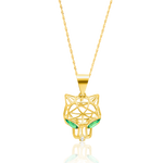 Load image into Gallery viewer, 18K Real Gold Green Panther Necklace