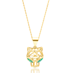 Load image into Gallery viewer, 18K Real Gold Green Panther Necklace