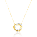Load image into Gallery viewer, 18K Real Gold 2 Color Round Stone Necklace