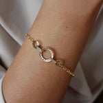 Load image into Gallery viewer, 18K Real Gold 2 Color Round Bracelet
