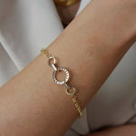 Load image into Gallery viewer, 18K Real Gold 2 Color Round Bracelet
