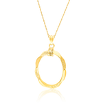 Load image into Gallery viewer, 18K Real Gold Twisted Oval Necklace