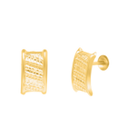 Load image into Gallery viewer, 18K Real Gold Curved Square Screw Earrings