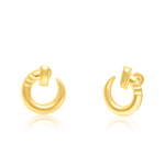 Load image into Gallery viewer, 18K Real Gold Curved Nail Screw Earring Set