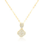 Load image into Gallery viewer, 18K Real Gold Stone Flower Necklace