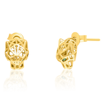 Load image into Gallery viewer, 18K Real Gold Panther Earrings