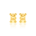 Load image into Gallery viewer, 18K Real Gold Teddy Bear Earring Set