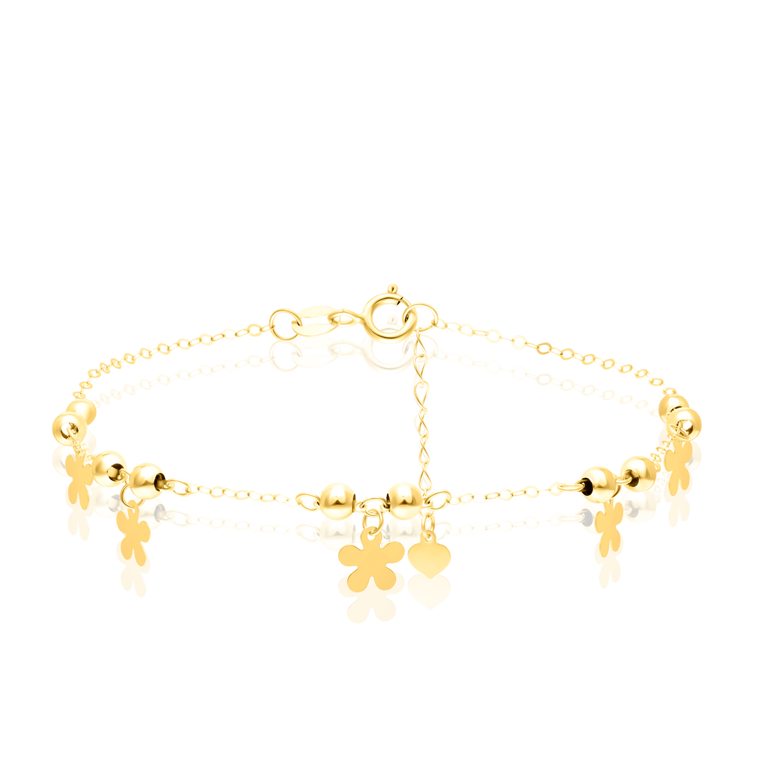 18K Real Gold Hanging Flower Bracelet