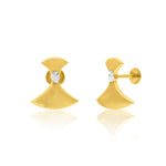 Load image into Gallery viewer, 18K Real Gold Screw Stone Earring Set