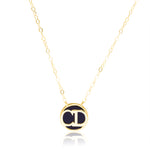 Load image into Gallery viewer, 18K Real Gold Black C.D Necklace
