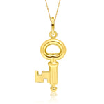 Load image into Gallery viewer, 18K Real Gold Key Necklace