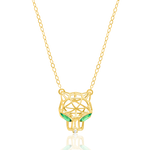 Load image into Gallery viewer, 18K Real Gold Green Panther Necklace