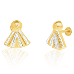 Load image into Gallery viewer, 18K Real Gold 2 Color Screw Earrings