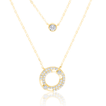 Load image into Gallery viewer, 18K Real Gold 2 Layer Round Stone Necklace