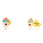 Load image into Gallery viewer, 21K Real Gold Ice Cream Stud Earring Set