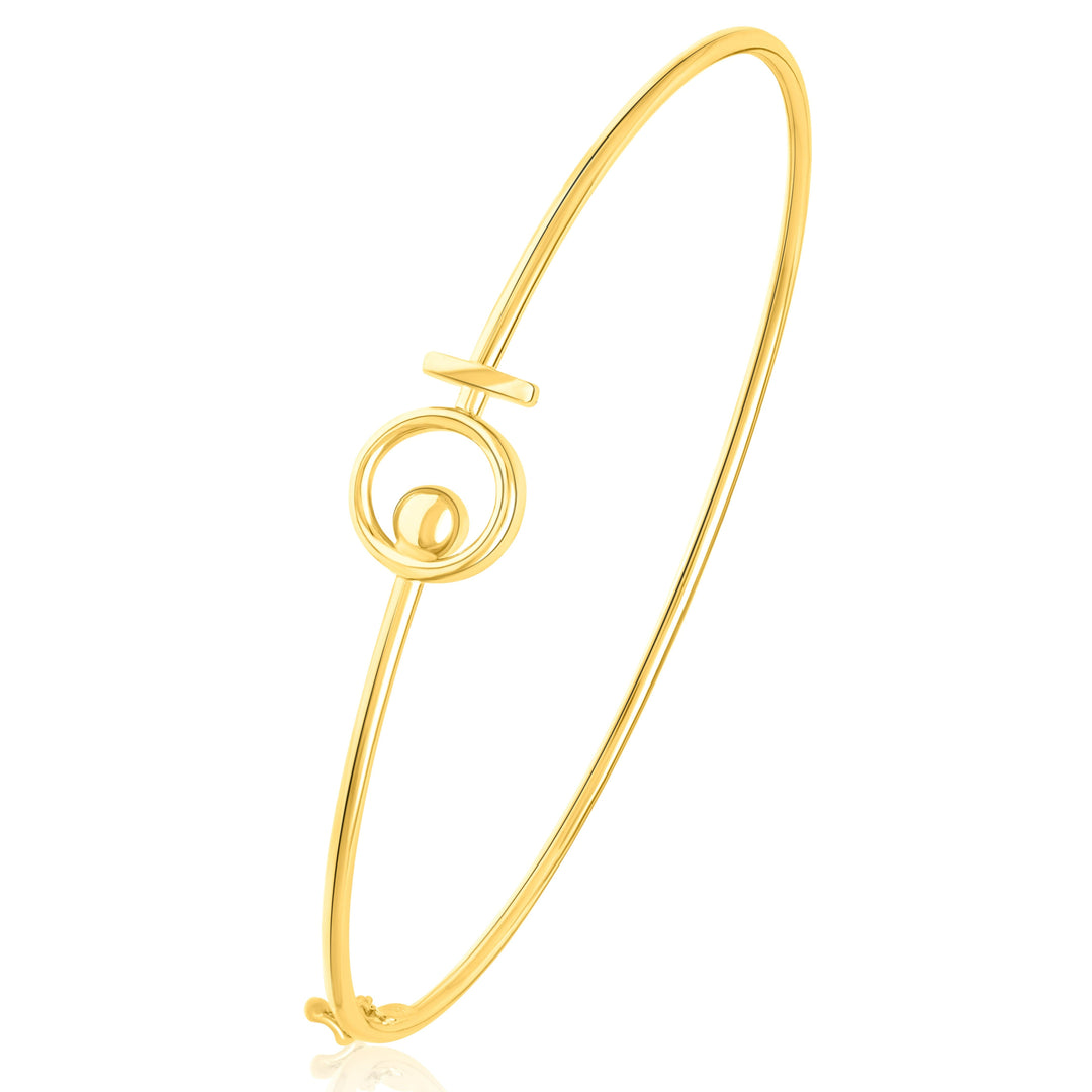 18K Real Gold Round Bangle