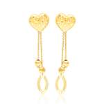 Load image into Gallery viewer, 18K Real Gold Heart Hanging Seed Earring Set
