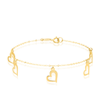 Load image into Gallery viewer, 18K Real Gold Hanging Heart Bracelet