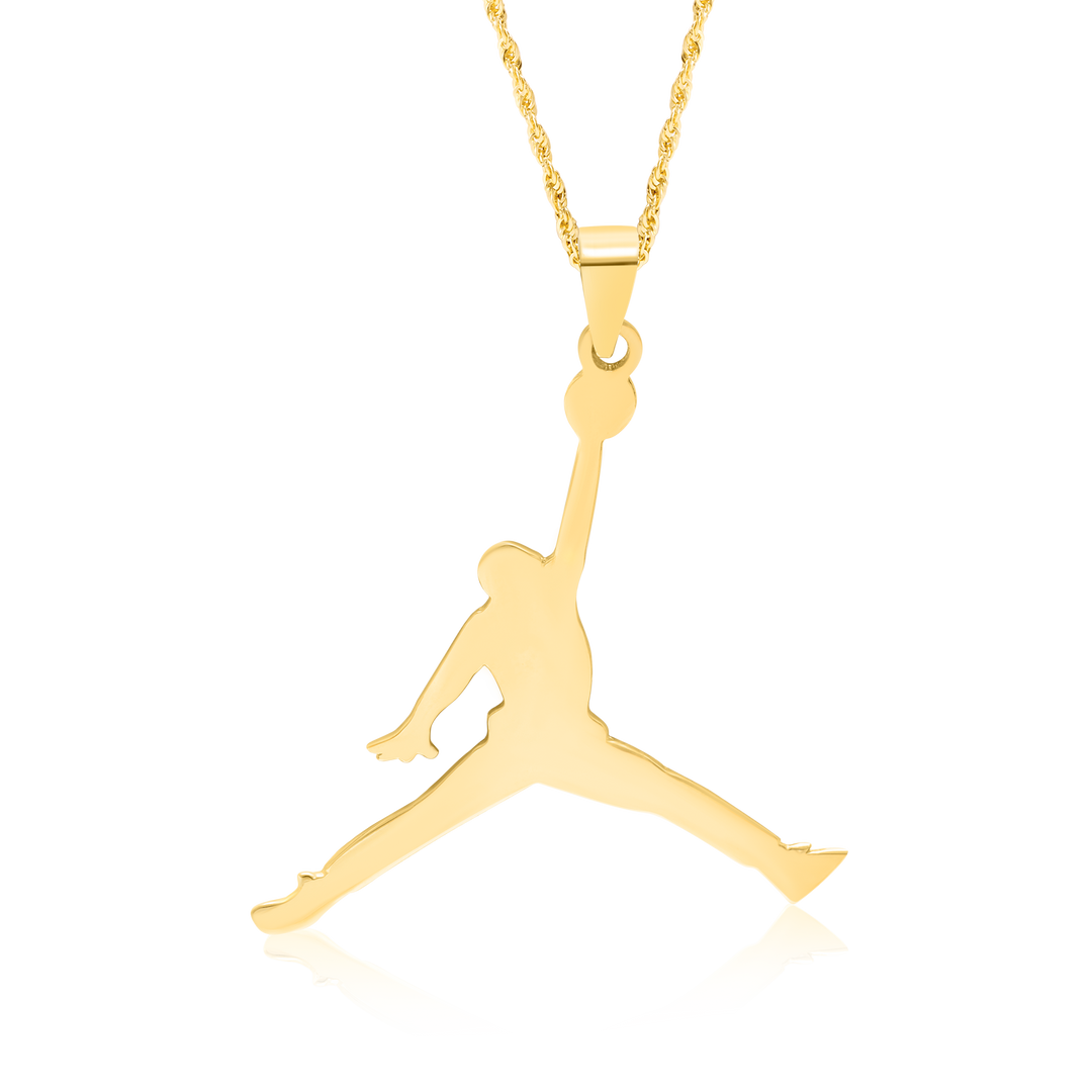 18K Real Gold Sports Basketball Necklace