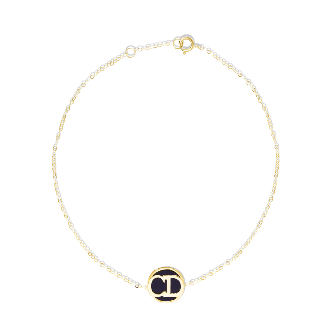 18K Real Gold Black C.D Bracelet