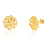 Load image into Gallery viewer, 18K Real Gold Flower Screw Earrings