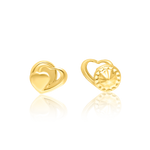 Load image into Gallery viewer, 18K Real Gold Heart Screw Earring Set