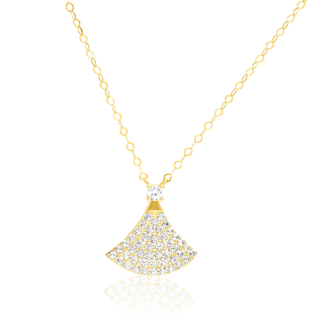 18K Real Gold Stone Necklace