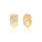 Load image into Gallery viewer, 18K Real Gold Curved Clip Earring Set