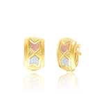Load image into Gallery viewer, 18K Real Gold Curved Clip Earring Set