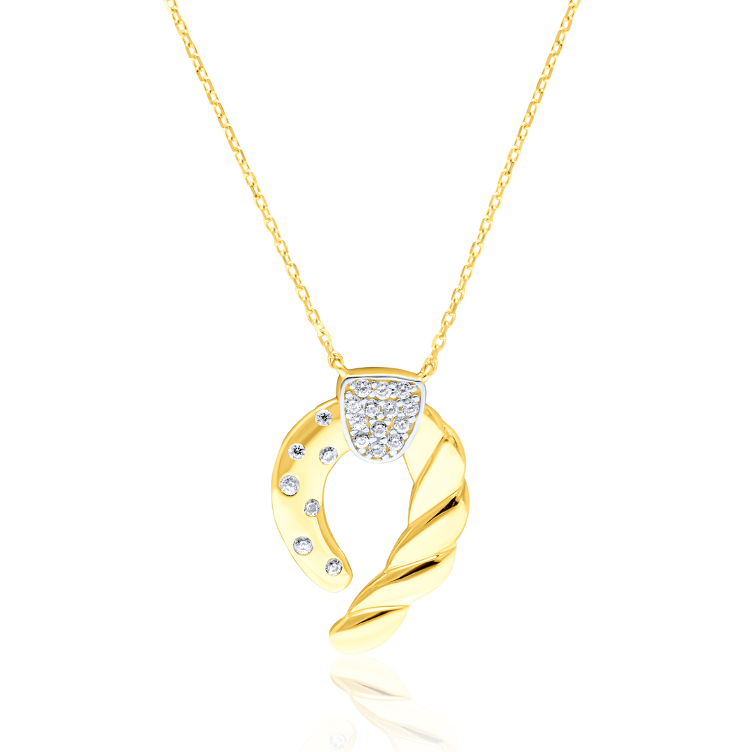 18K Real Gold Stone Necklace
